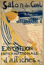 Den kvinnliga passageraren från 54, yachtutflykt. Affisch för Salon des Cent, 31 rue Bonaparte i Paris (internationell affischutställning)