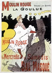 Toulouse-Lautrecs affisch för Moulin Rouge och La Goulue