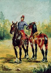 Två hästar och en brudgum, 1880
