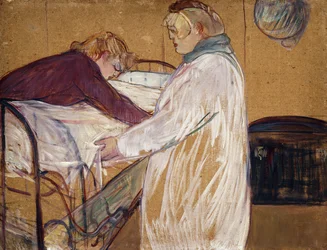 Två kvinnor som gör deras säng; Två kvinnor som bäddar sin säng, 1891
