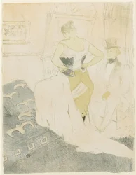 Kvinna som justerar sin korsett, 1896
