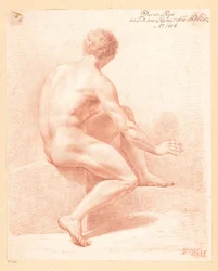 Sittande man naken, sedd bakifrån (3:e pris 1806)