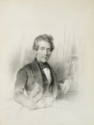 Porträtt av Louis Johannes Herckenrath, konsul i Texas, 1843 (krita, estompe, blyerts och akvarell)