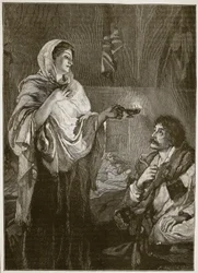Florence Nightingale på sjukhuset i Scutari, illustration från Cassell