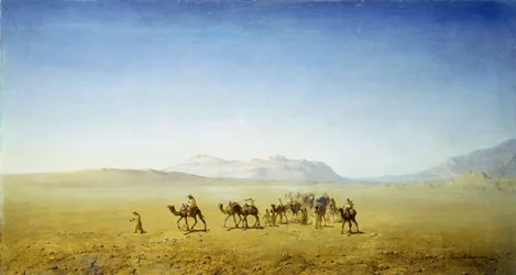 En arabisk karavan i öknen