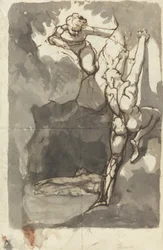 Studie för "Finding of the Body of Bassanio"