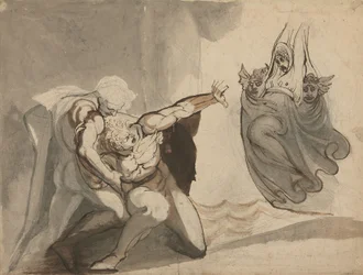 The Vision of Orestes (penna  bläck med grafit  lavering på papper)