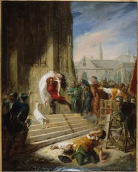 Quasimodo räddar Esmeralda från bödlarna, 1832.