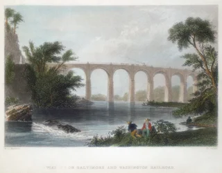 Viadukt på Baltimore & Washington Railroad, c1838
