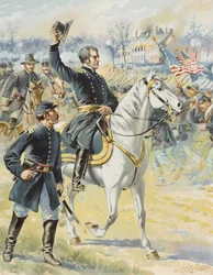 Generalmajor Hooker vid slaget vid Chancellorsville, Virginia, 3 maj 1863