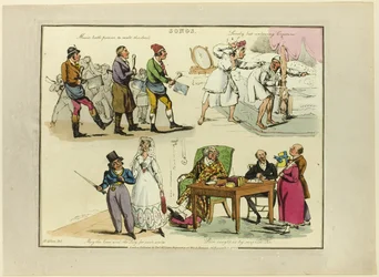 Platta från illustrationer till populära sånger