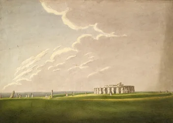 The Grand Antediluvian Temple of Stonehenge: i sitt ursprungliga skick från norr, 1824-1839
