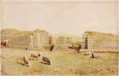 Den västra porten i Housesteads (bodycolour)