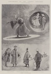 Pantomimes på London Theatres (litho)