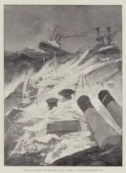 Sjömanövrarna, utsikt över fören av HMS Repulse i ett huvudhav utanför den irländska kusten