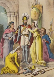 Christian beväpnad (chromolitho)