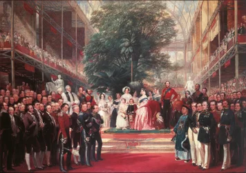Drottning Victoria inviger den stora utställningen i Hyde Park