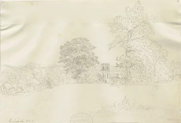 Eccleshall Village: pennteckning, nd [1788-1855] (teckning)
