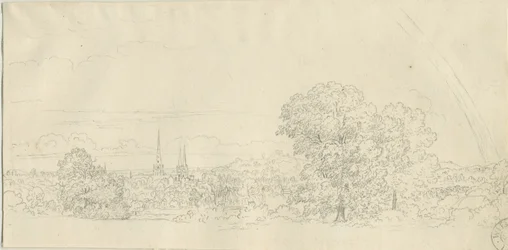 Lichfield - Avlägsen vy: pennteckning, nd [1788-1855] (teckning)