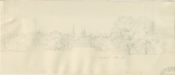 Lichfield - North View (avlägsen): blyertsteckning, nd [1788-1855] (ritning)