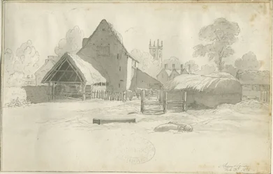 Shenstone - Farm: sepiateckning, nd [1788-1855] (teckning)