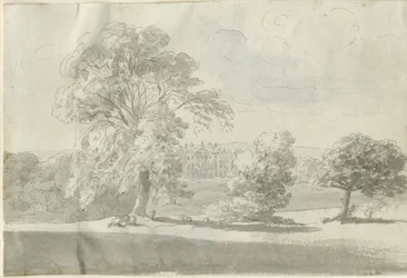 Shenstone - Little Aston Hall: ritning med penna och tvätt, nd [1788-1855] (ritning)