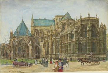 Utsikt över Henry VII:s kapell i Westminster Abbey, 1913 (wc på papper)