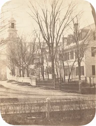 Dartmouth College Church, professor Clement Longs hus, president Nathan..., ca. 1858.