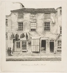 Gammalt hus på Rector Street, ur "Scener från det gamla New York"