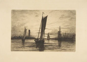 Solnedgång på East River, 1879.