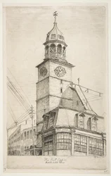 Postkontoret, Middle Dutch Church från Scenes of Old New York, 1870.