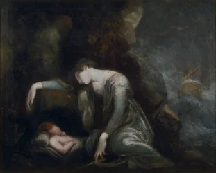Dana? och Perseus på Seriphos(?)