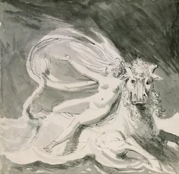 Europa och tjuren (penna- och bläcktvätt)
