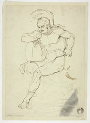 Sittande krigare (recto); Gående krigare (verso)