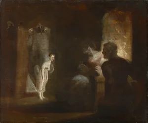 Undine går in i fiskarens och hans frus hus, 1821