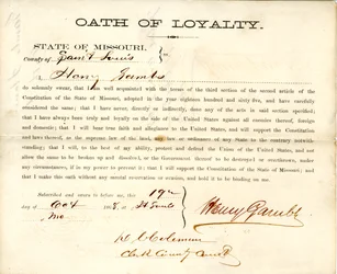 Loyalty oath of  Henry Gambs of Missouri, County of St. Louis
