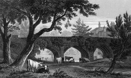 Eltham Bridge, Kent, graverad av Henry Adlard, 1832