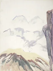Mountain Study (akvarell på papper)
