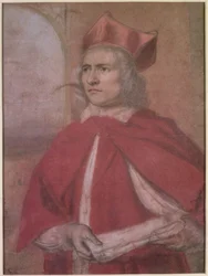 Porträtt av Henry Harris som kardinal Wolsey, 1600-talet (färgkritor på papper)