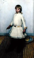 Flicka med ett hopprep (olja på duk)