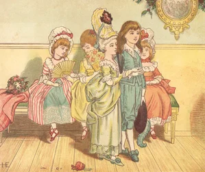 Fashionabla människor (färg litho)