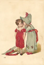 Viskande människor (färg litho)