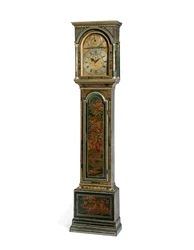 George III blå Japansk kvarts slående lång boettklocka, York, ca 1760 (trä & metall) (se även 615808)