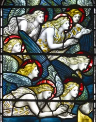 Änglar, Tillbedjan av lammet, 1884 (målat glas)