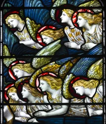 Änglar, Tillbedjan av lammet, 1884 (målat glas)