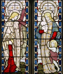 Faith and Charity, 1871 (målat glas)