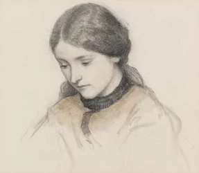 Head of a Girl (penna och krita)