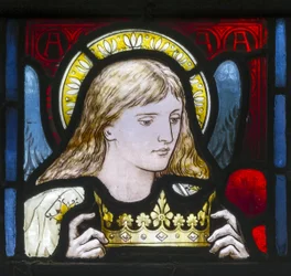 Kirkstall, St Stephen, Heaton Butler & Bayne, Henry Holiday, Head Of A Maiden, ca 1870