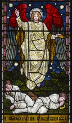 Kirkstall, St Stephen, Heaton Butler & Bayne, Henry Holiday, The Memory Of The Just Is Blessed, Proverbs Chapter 10, Vers 7, c.1870