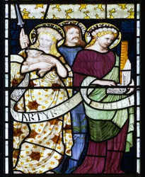 St Cecilia, St Agnes & St George, ca 1872 (målat glas)